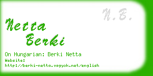 netta berki business card